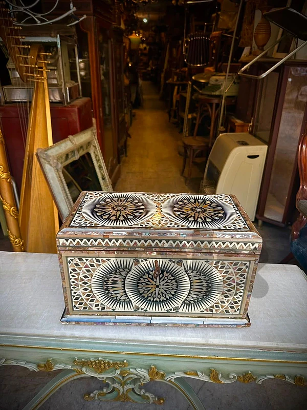Antique ottoman islamic jewelry box hand made 150years old
