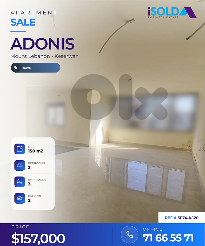 A 150 m2 apartment for sale in Adonis