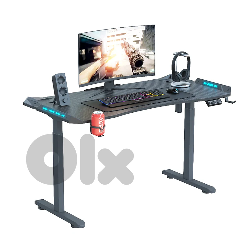 Electric Adjustable Height Gaming Desk + RGB Colors