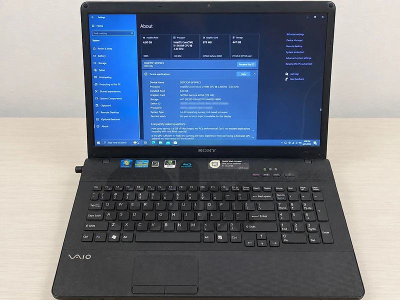 Sony VAIO 17.3″ Core i5 – 6GB RAM – 480GB SSD – NVIDIA