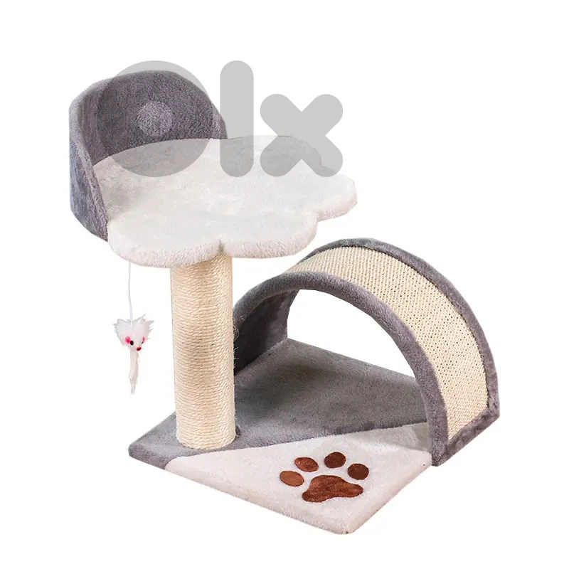 Flower Perch Cat Tree with Curved Scratching Bridge