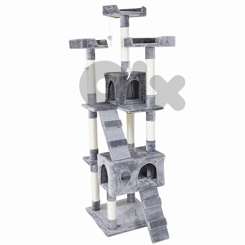 Extra Tall Cat Tree Tower with Dual Condos