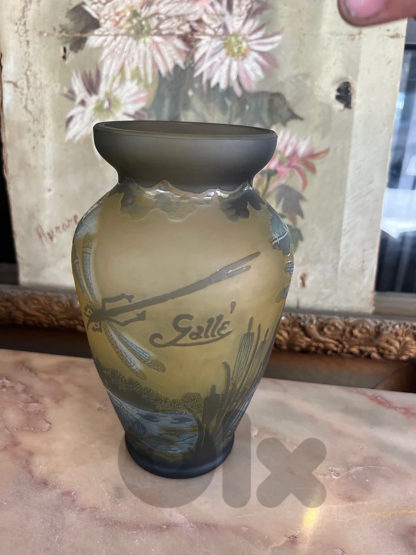 Vase Emile galle original galle flower 350$ فاز انتيك ممضي اصلي