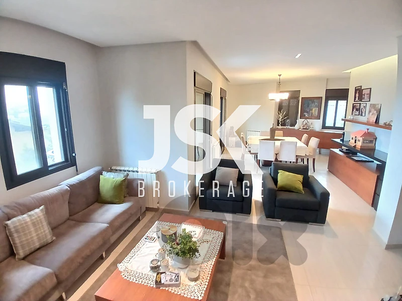 L22537 Furnished Apartment With Garden & Terrace For Sale in Bsalim
