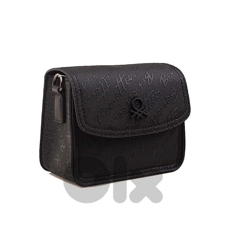 benetton cross body black bag