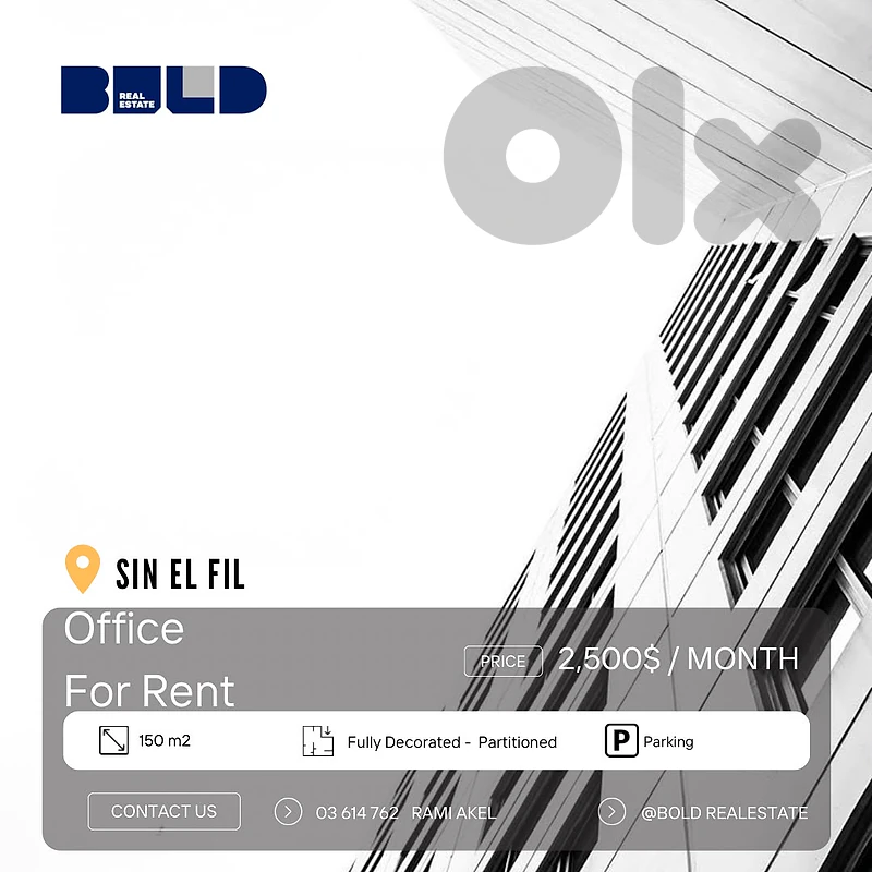 RAO26-4862 Office 150 sqm for Rent in Sin El Fil, Beirut