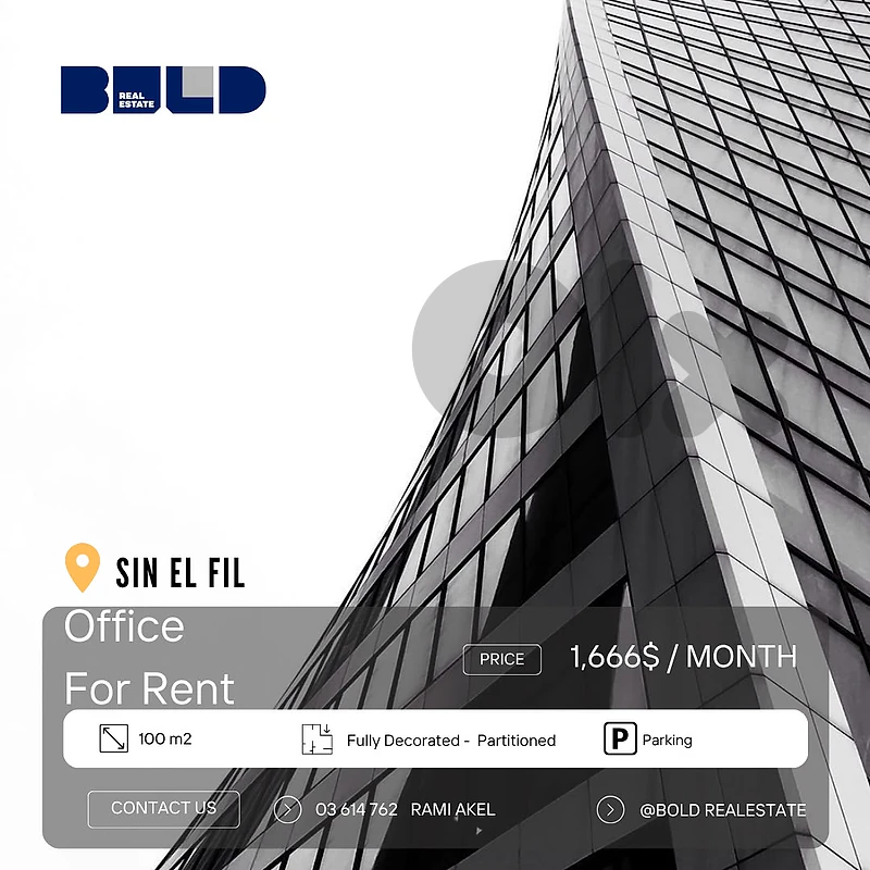 RAO26-4861 Office 100 sqm for Rent in Beirut