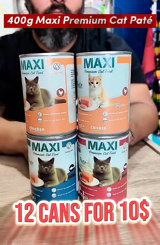 12 cans of 400g Maxi Premium Cat Pâté for 10$ Only!