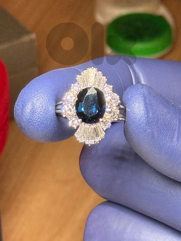real gold diamond+sapphire