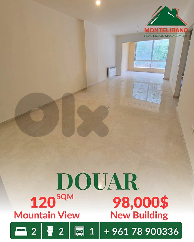 120 sqm Apartment in New Building For Sale in Douar دوار with View