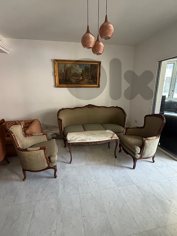 Louis XV Style Carved Walnut Salon Set,Sofa, 2 Armchairs 3 Onyx Tables
