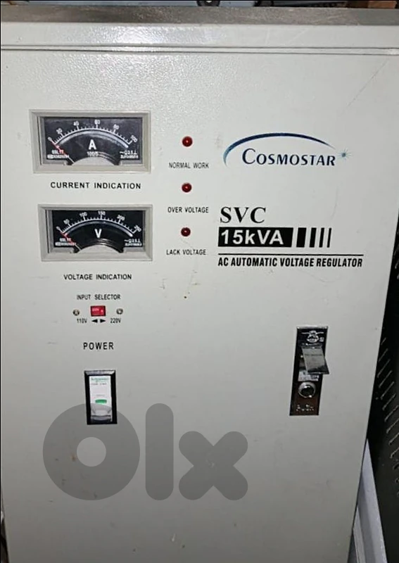 electricity stabiliser motorized 40 A BRAND COSMOSTAR. منظم كهرباء