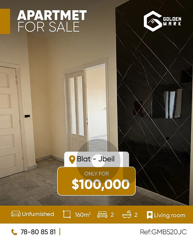 GMB520JC- Apartment For Sale In Blat - Jbeil شقة للبيع في بلاط - جبيل GMB520JC- Apartment For Sale In Blat - Jbeil شقة للبيع في بلاط - جبيل