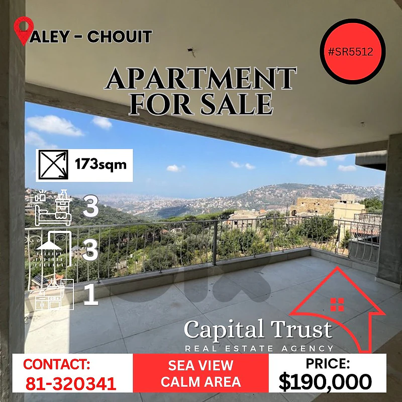 Apartment For Sale In Chouit Aley شقة للبيع في شويت