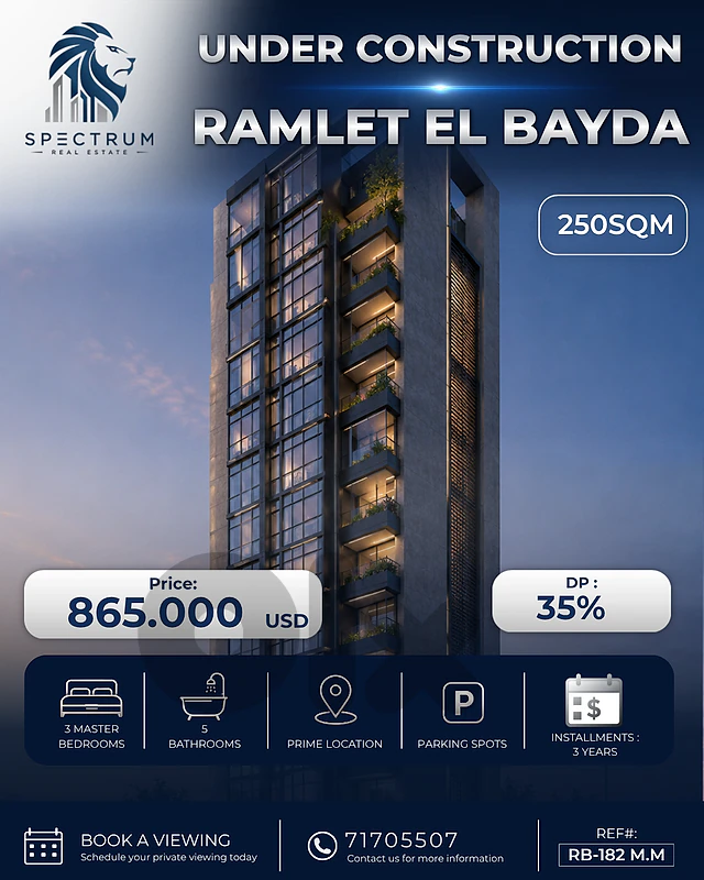 PROJECT UNDER CONSTRUCTION IN RAMLET EL BAYDA | RB-182 M.M