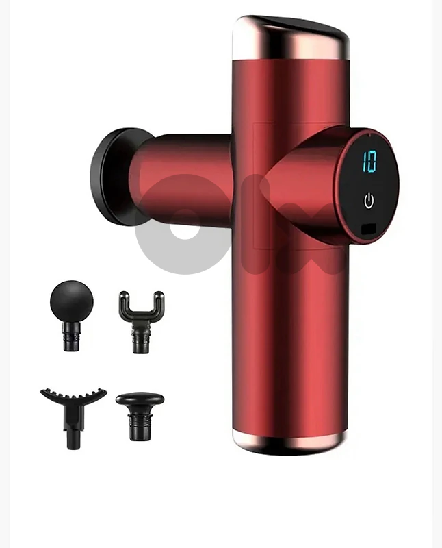 10 Gear 24W Mini Portable Deep Massage Gun for Pain Relief - Red
