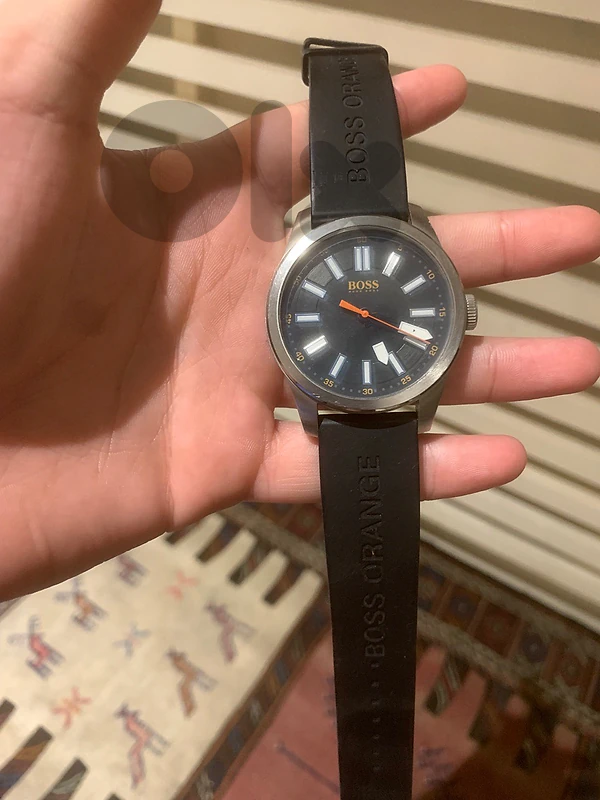 Authentic Hugo Boss Men's Watch – Two-Tone Black & Grey