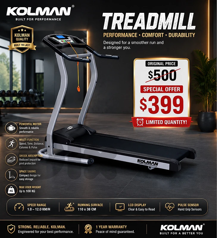 Kolman Treadmill-2HP كفالة شركة