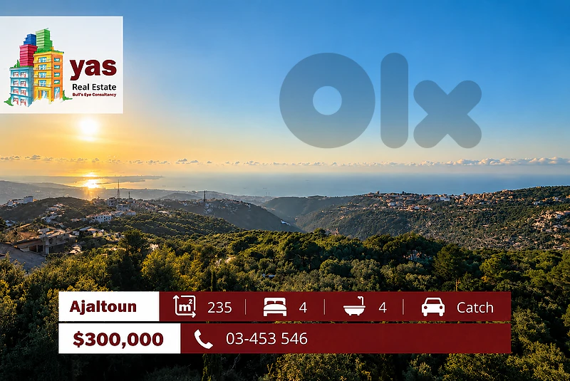 Ajaltoun 235m2 | Astonishing View | New | 4 rooms | Priem Location | T