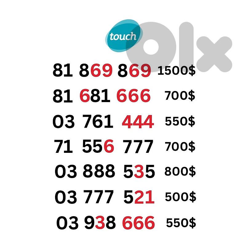 touch special sim card numbers
