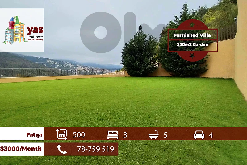 Fatqa 500m2 | 220m2 Garden | Partly Furnished Villa | Rent | IV/KS |