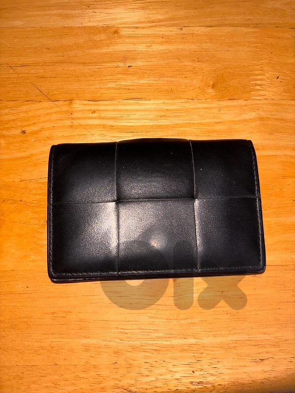 Bottega Veneta Cassette Card Case - Black Intrecciato - Authentic