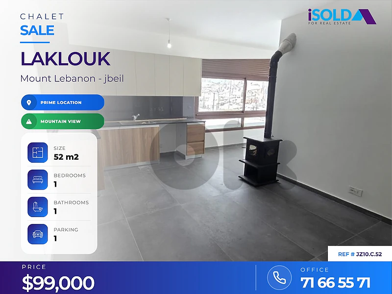 1 bedroom Chalet+Mountain view 4sale in The Heart Of Laklouk -اللقلوق
