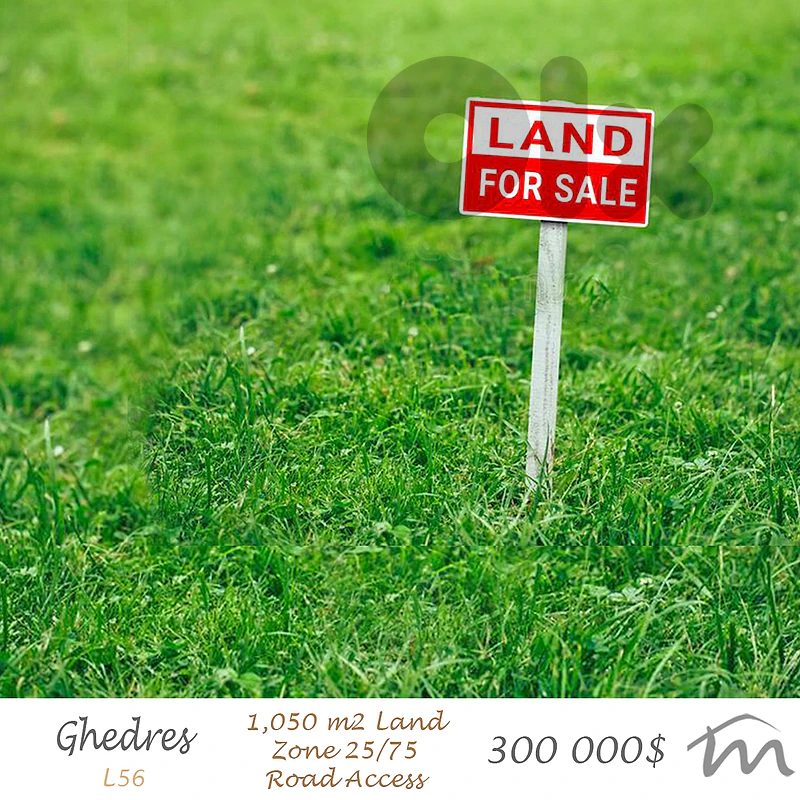Ghedres | Prime 1,050m² Land | Road Access | Zone 25/75 | Open View