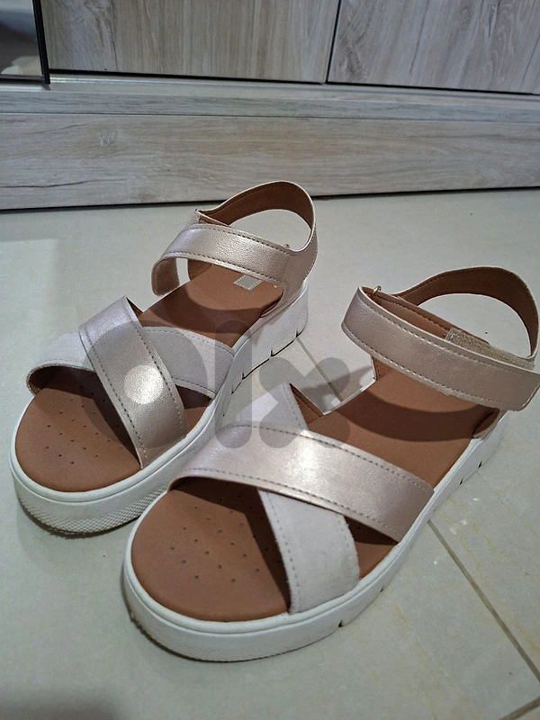 Original Geox Beige Platform Sandals - Comfort Tech