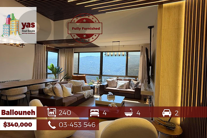 Ballouneh 240m2 | Fully Furnished | Ultra Upgraded | Panoramic View | Ballouneh 240m2 | Fully Furnished | Ultra Upgraded | Panoramic View |