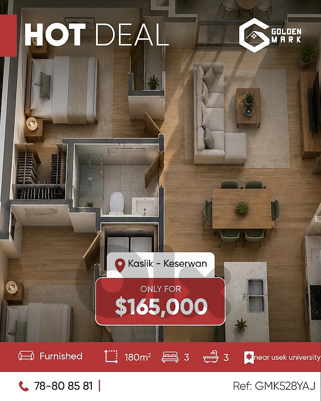 GMK528YAJ - Apartment For Sale In Kaslik - شقة للبيع في الكسليك