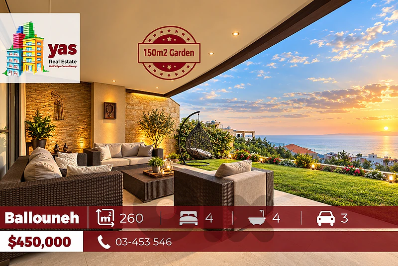 Ballouneh 260m2 | 150m2 Garden | panoramic View | Upgraded | TYT Ballouneh 260m2 | 150m2 Garden | panoramic View | Upgraded | TYT
