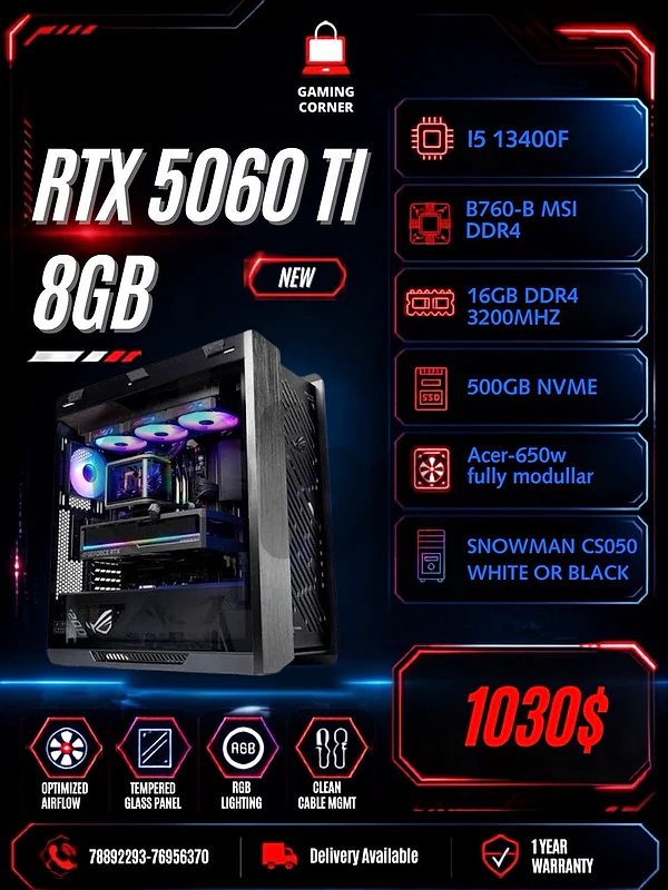 New High End Gaming Case with 5060ti