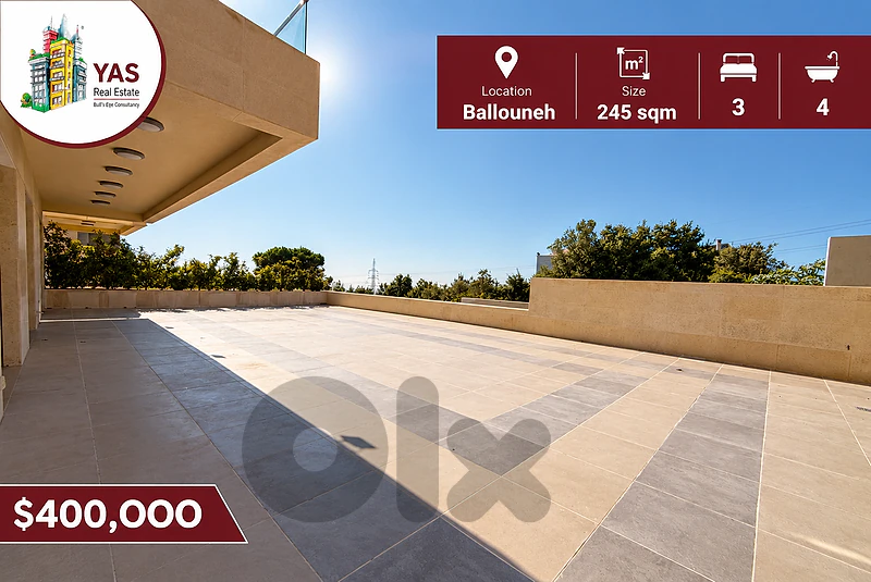 Ballouneh 245m2 | 165m2 Terrace | 1 Year Pymt Fclts | WA |