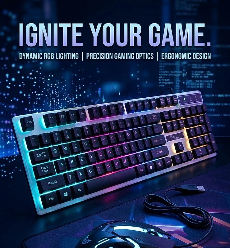 lightning keyboard and mouse in a new clean condition set