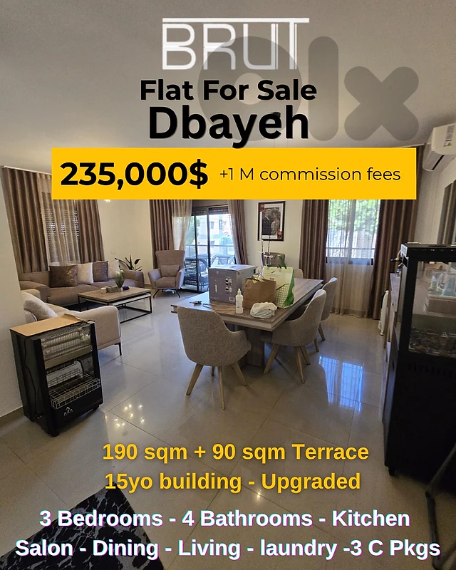 190 sqm +90 sqm Terrace for sale in Dbayeh - High end