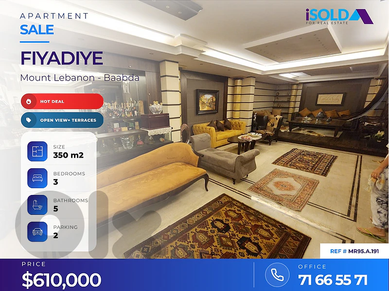 HOT DEAL- Decorated 350 m² Apart. with Open Views for Sale in Fiyadiye