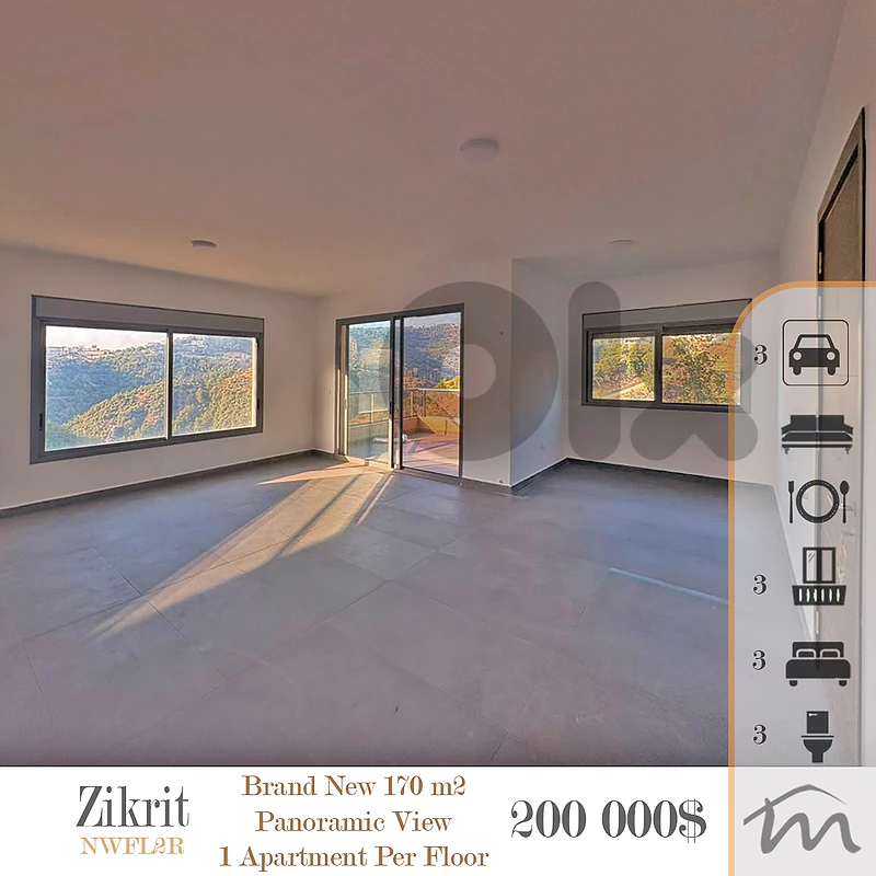Zikrit | Brand New 3 Bedroom Apt | 1 Apart Per Floor | Huge Balcony