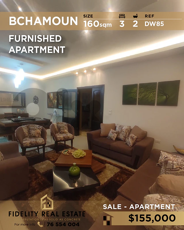 Apartment for sale in Bchamoun DW85 شقة للبيع في بشامون