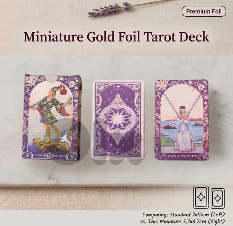 ميني تاروت/mini purple foil tarot