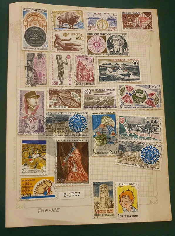 France 1970's old 23 stamps Lot# B-1007