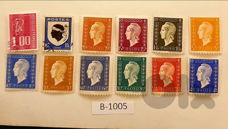 France 1940's Marianne set of 12 stamps Lot# B-1005