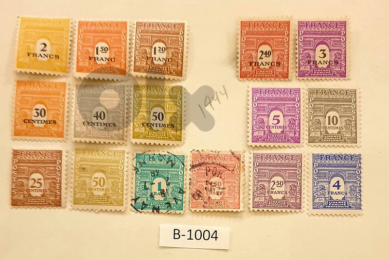 France 1944 L'Arc De Triomphe set of 16 stamps Lot# B-1004