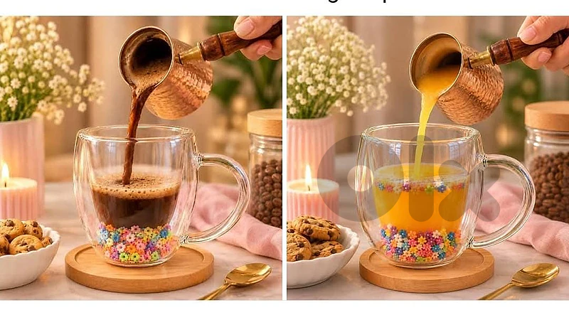 double wall glass mug