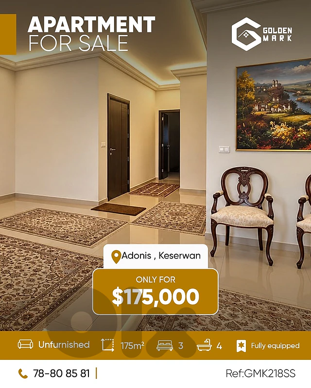 GMK218SS - Apartment For Sale In Adonis - شقة للبيع في أدونيس