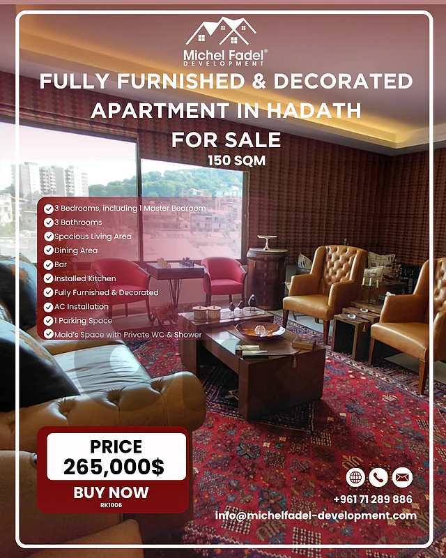 RF1006-Fully Furnished Apartment for Sale in Hadath