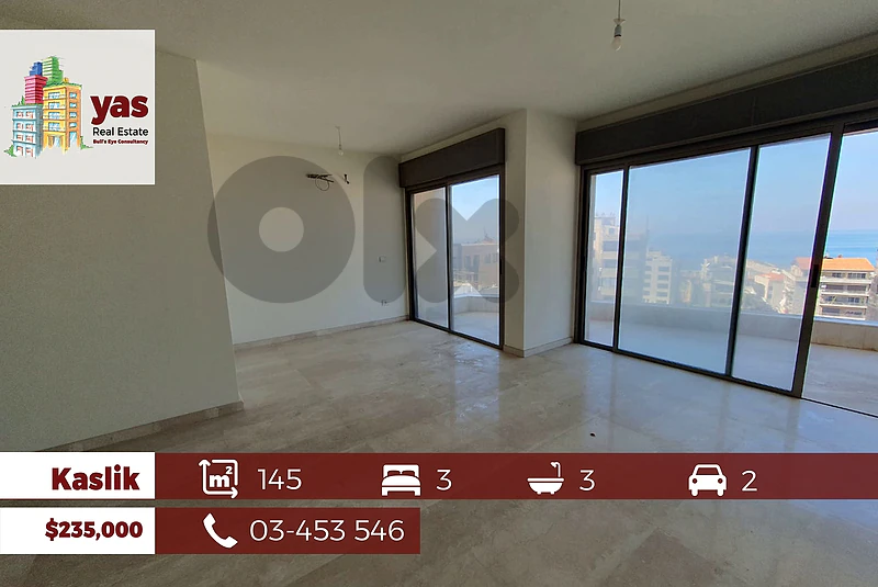 Kaslik 145m2 | New Apartment | Sea View  | Prime Area | EH |