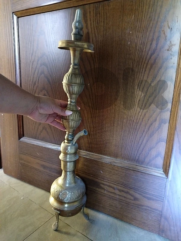 antique brass hookah stem