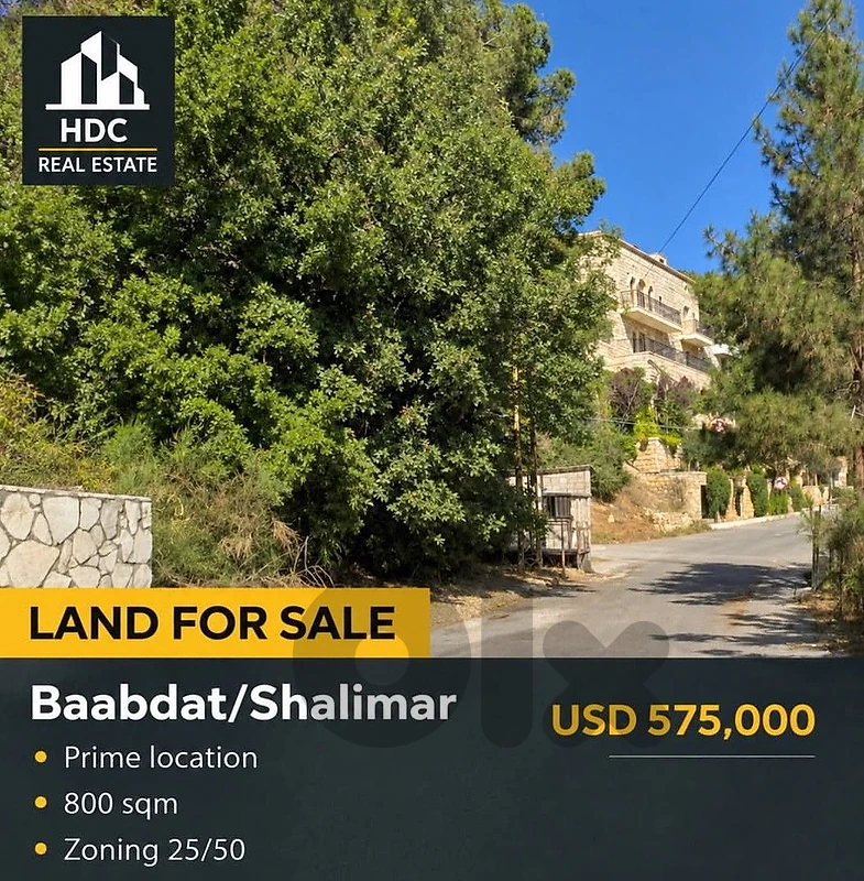 Baabdat Shalimar 800 sqm Land / Villa Area
