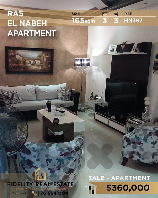 Apartment for sale in Ras El Nabeh HN397 شقة للبيع برأس النبع